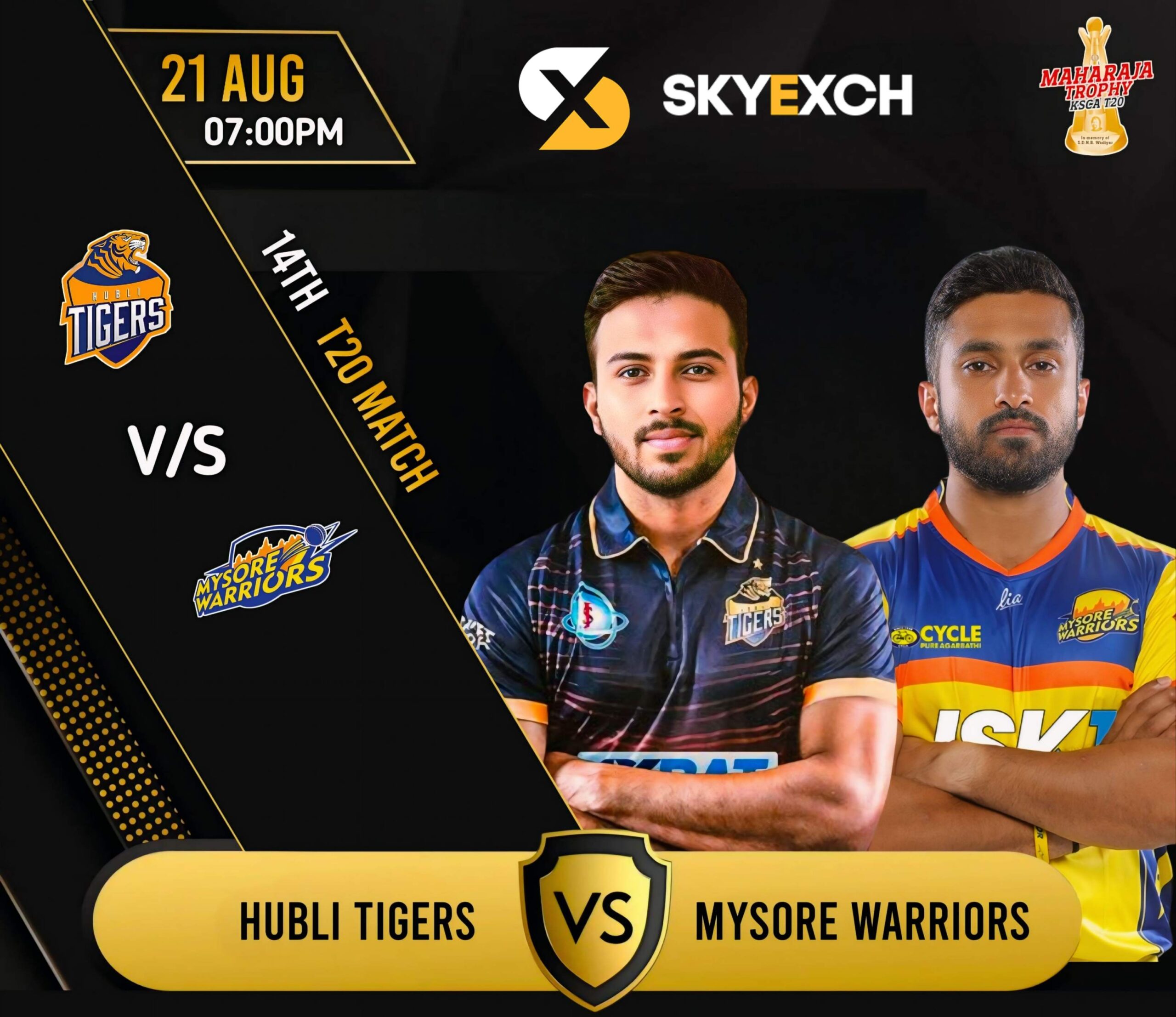 Skyexchange Login & Bet Login | Guide to the Cricket Match on 21 August: Hubli Tigers vs Mysuru Warriors